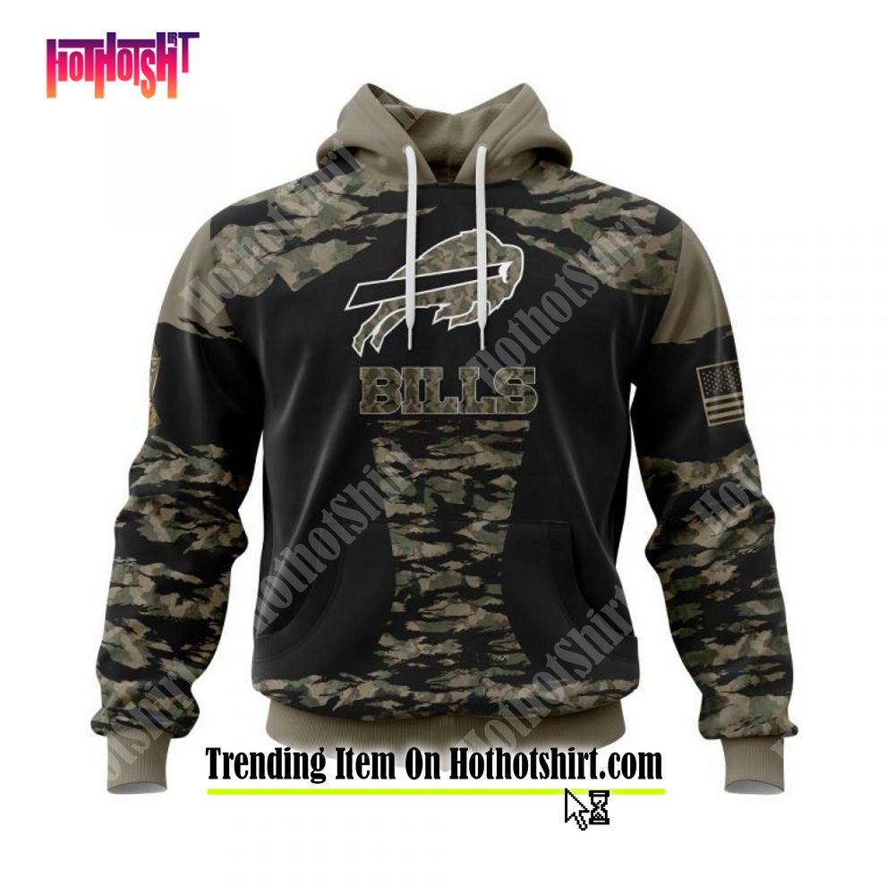 NFL BUFFALO BILLS HONORS VETERANS AND MILITARY MEMBERS 2021 KITS ALL OVER  PRINT HOODIE