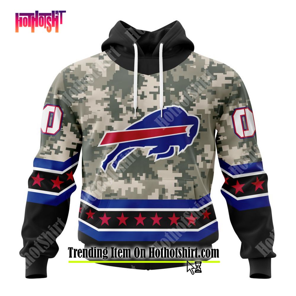 Buffalo Bills Camo Background Hoodies Full Over Print - Freedomdesign