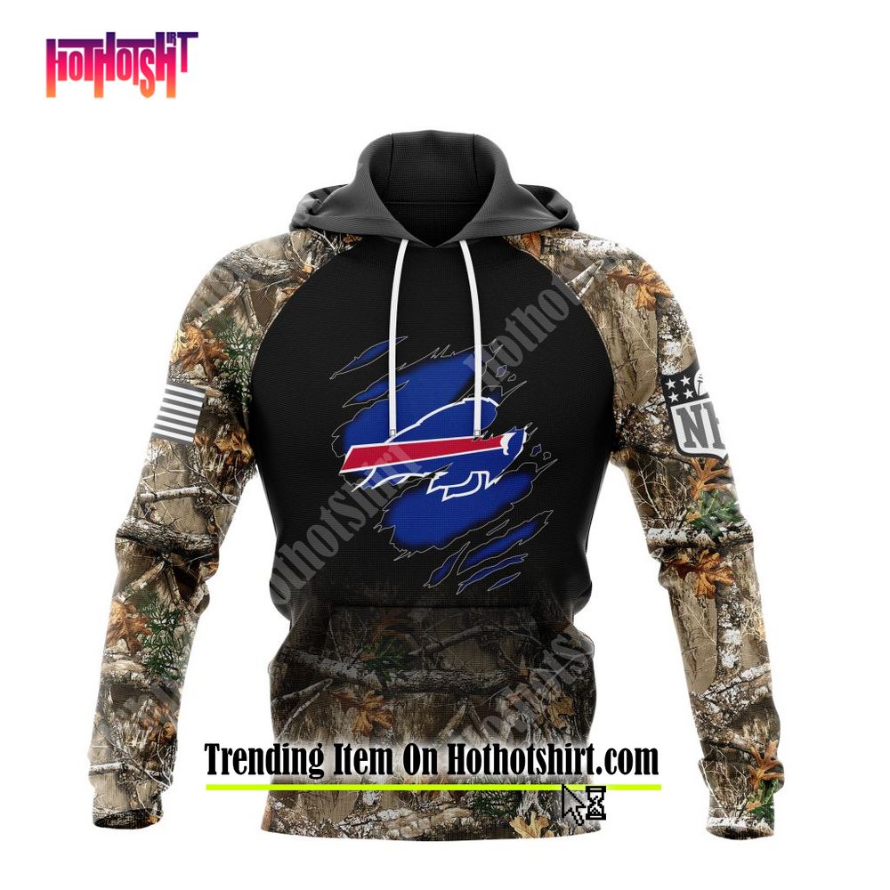 Buffalo Bills NFL US Flag Camo Veteran Team 3D Printed Hoodie