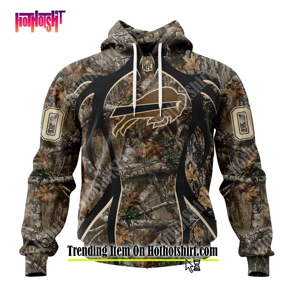 Buffalo Bills NFL Football Camo Hunting Flag Hoodie 3D All Over Print