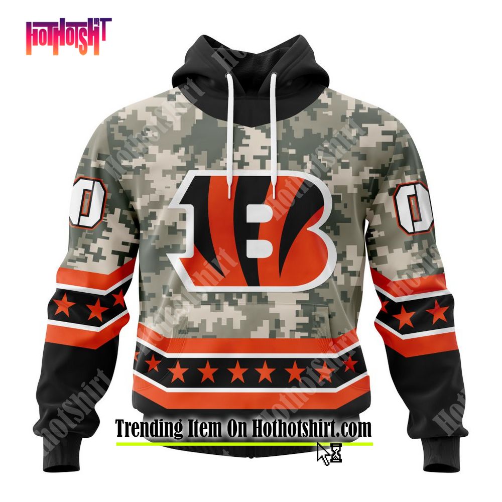 Cincinnati Bengals Custom Name & Number Camo Hoodies Full Over Print -  Freedomdesign