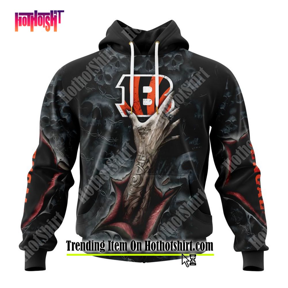 NEW] NFL Cincinnati Bengals Special Horror Skull Art Design Hoodie