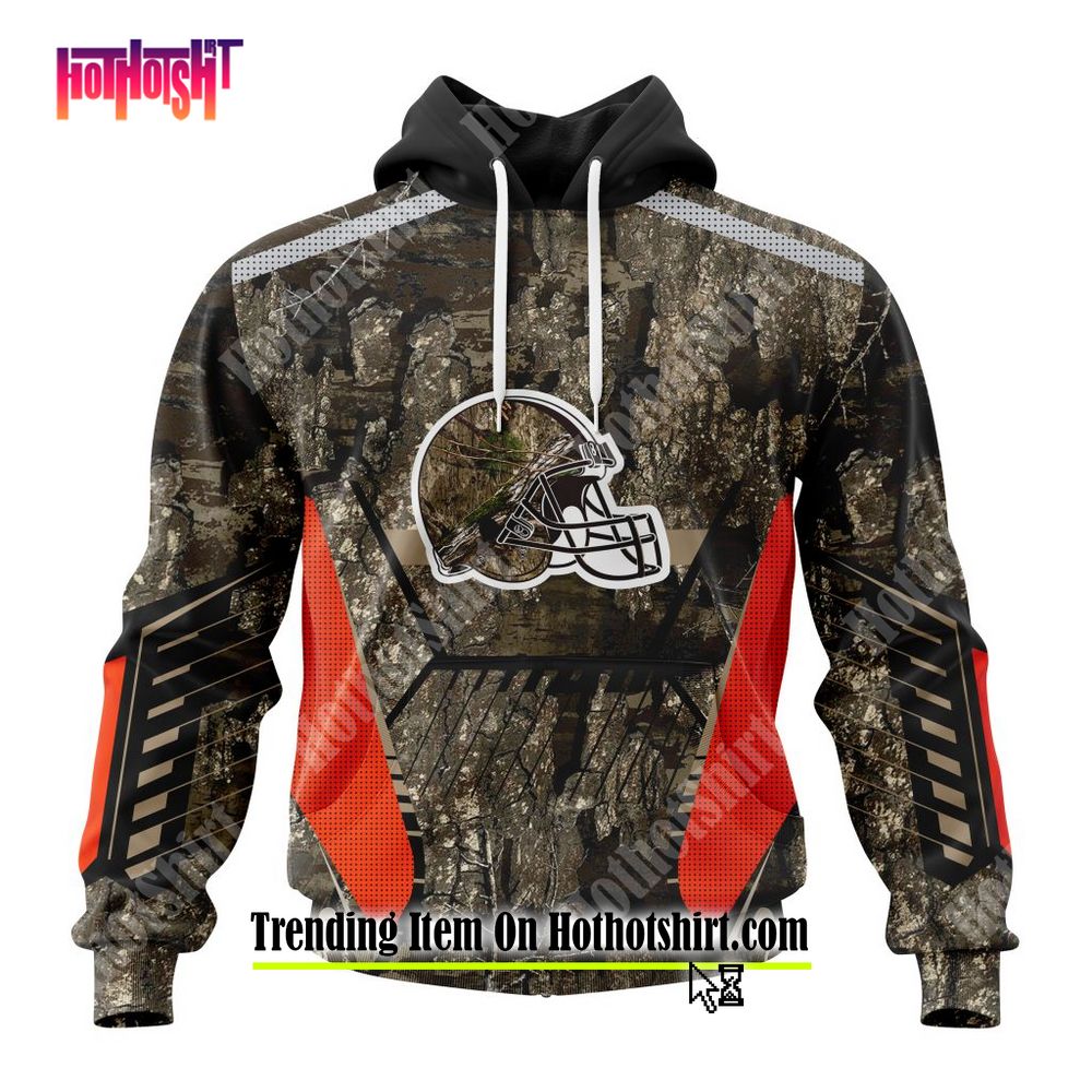 Cleveland Browns NFL Team Realtree Camo Hunting Hoodie 3D All Over Print