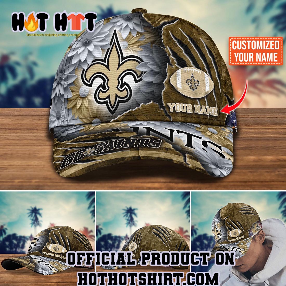 New Orleans Saints Custom Name Classic 3D Cap NFL Lover Gift For Mens And  For Fans - Banantees