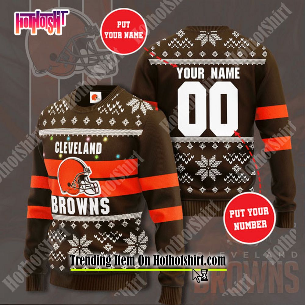 Real Women Love Football Smart Women Love The Cleveland Browns Ugly  Christmas Sweater - YesItCustom