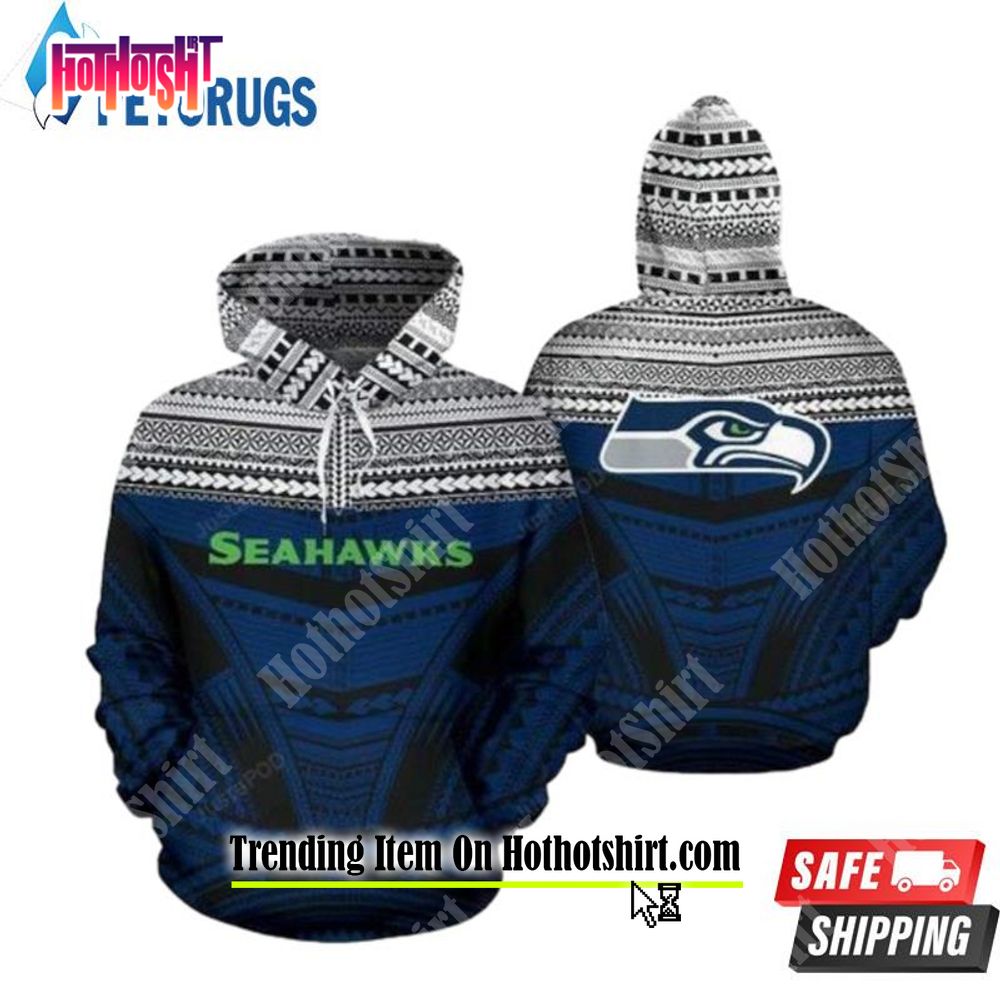 Personalize NFL Seattle Seahawks Polynesian Tattoo Design Hawaiian Shirt