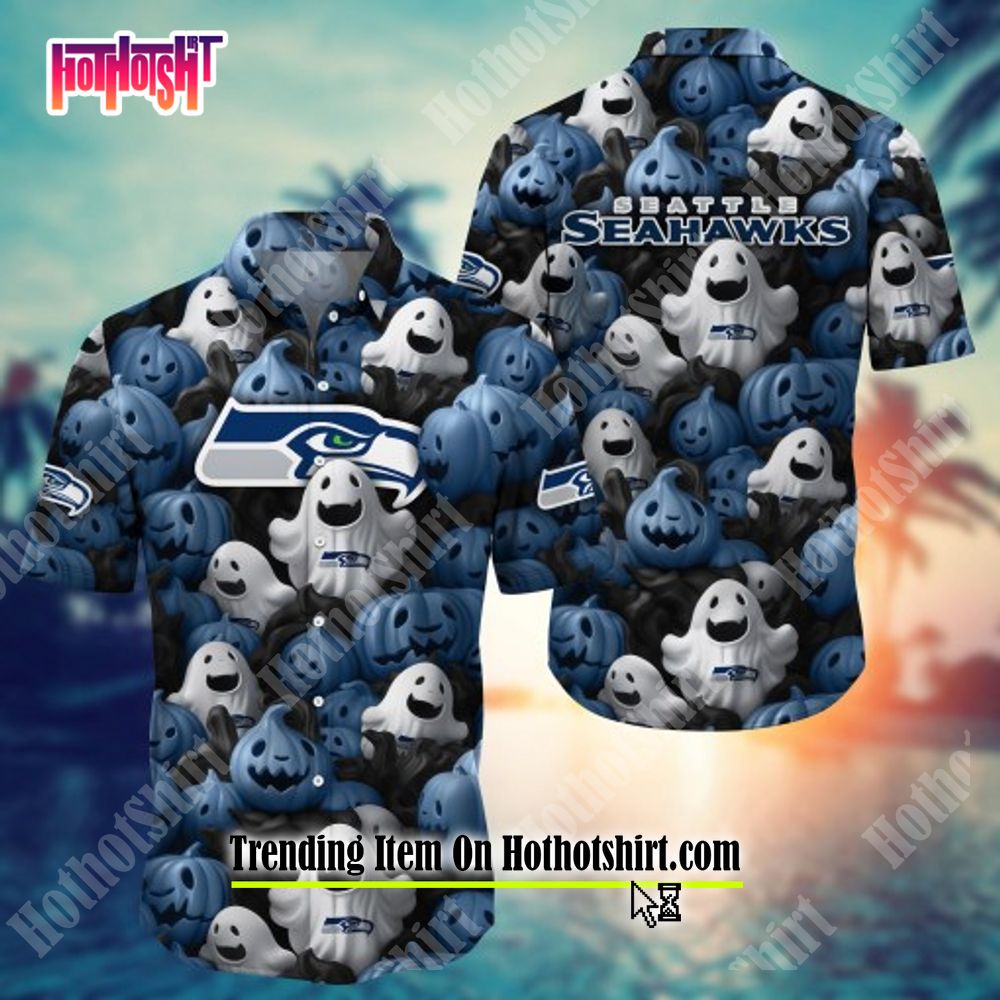 Custom Name Seattle Seahawks Tropical Flowers Pattern Printed 3D