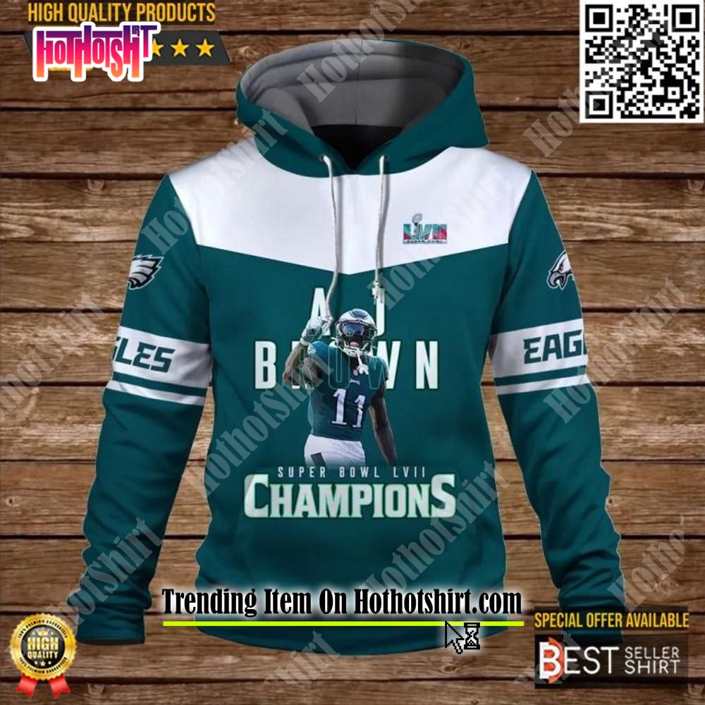 A. J. Brown 11 Philadelphia Eagles 3D Hoodie Nfc Champions Super Bowl  Champion 2023 - Best Seller Shirts Design In Usa