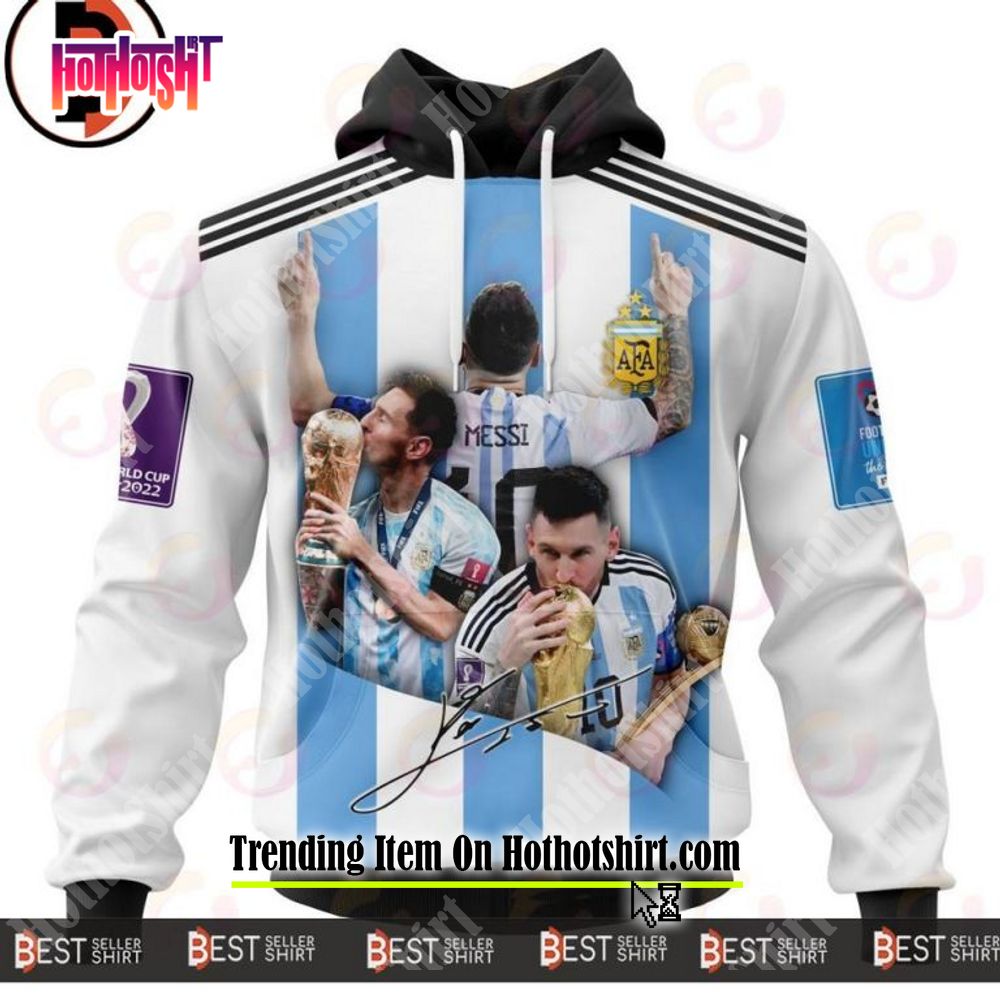 Argentina World Cup 3d Hoodie AFA Logo 3 Stars 3d Sweatshirt Messi