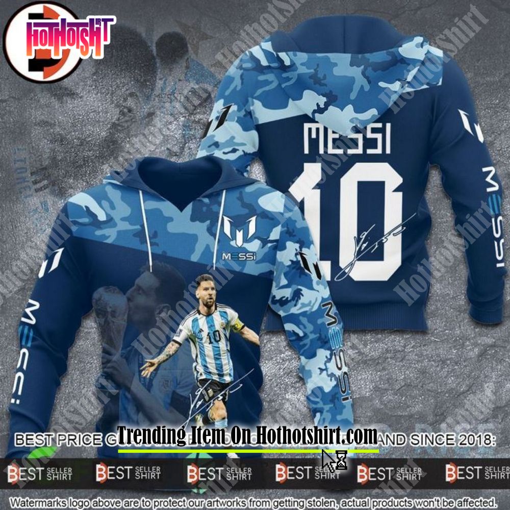 Argentina World Cup 3d Hoodie AFA Logo 3 Stars 3d Sweatshirt Messi