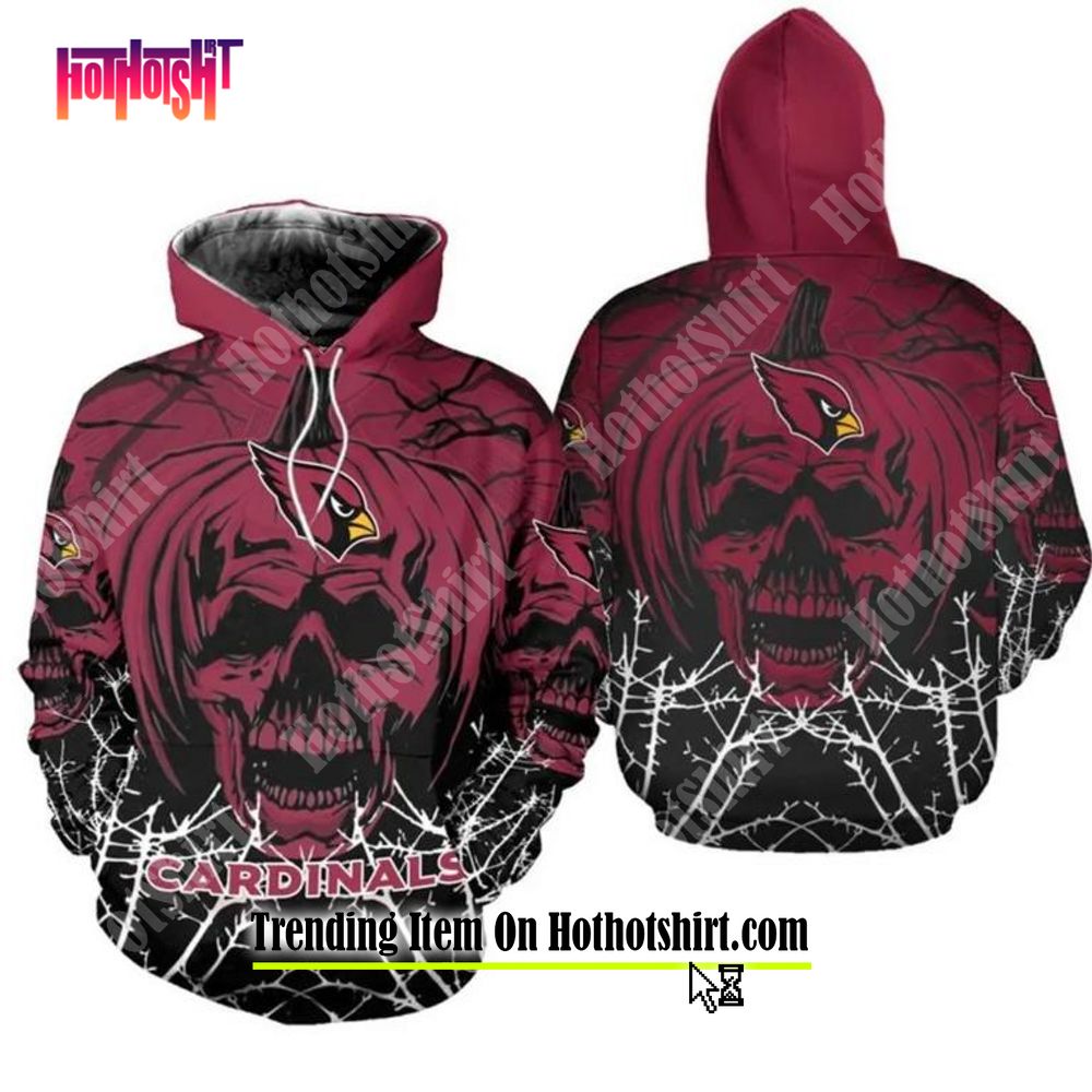 HOT NFL Arizona Cardinals Halloween Night Pullover Sweater Hoodie 3D -  Beetrendstore Store