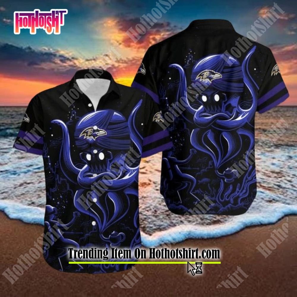 Nfl Hawaiian Shirt Baltimore Ravens Logo For Fans-1