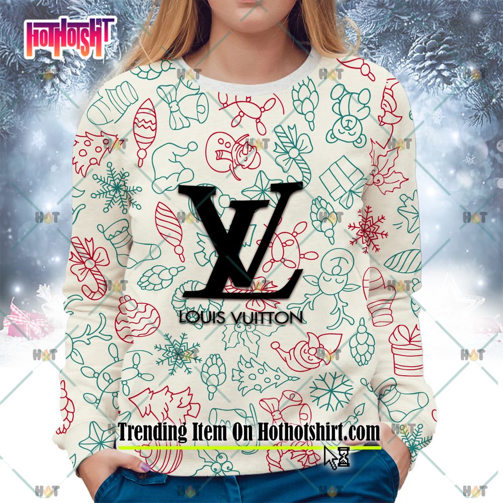 Best Louis Vuitton Purple Multi Baroque Print Ugly Christmas Sweater  Limited Edition