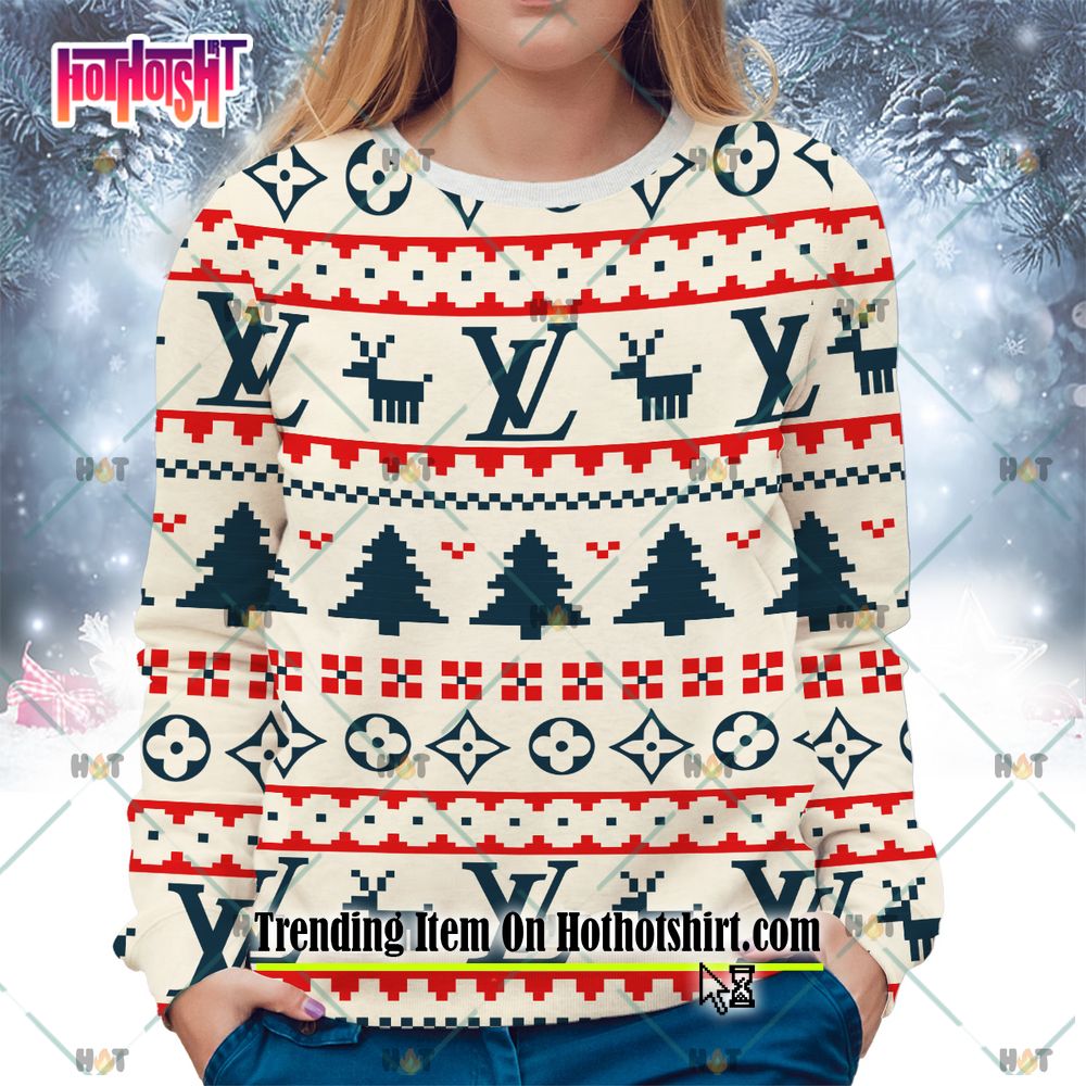 NEW Hot Sale Louis Vuitton Premium Christmas Version Ugly Sweater Style 01