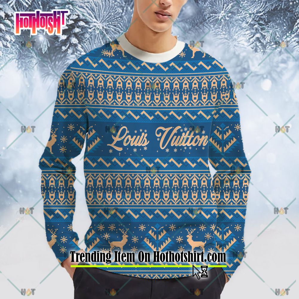 NEW Hot Trend Louis Vuitton Premium Christmas Version White Sweater