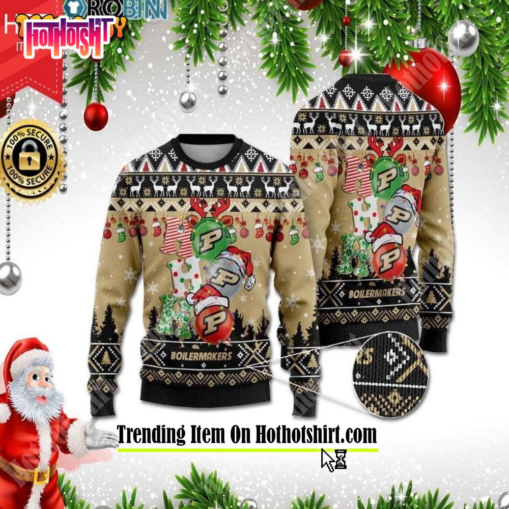 NEW TRENDING Purdue Boilermakers Ho Ho Ho Ugly Christmas Sweater