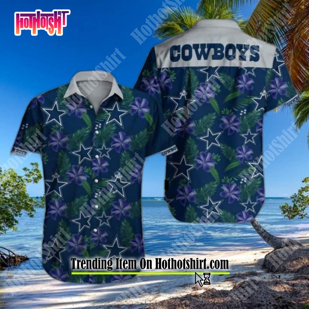 Nfl Dallas Cowboys Smell White Flower Trendy Hawaiian Shirt Aloha Shirt -  Trendy Aloha