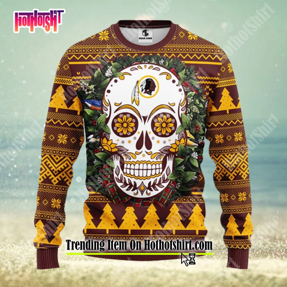 NFL Tampa Bay Buccaneers Skull Red Christmas Ugly Sweater - T