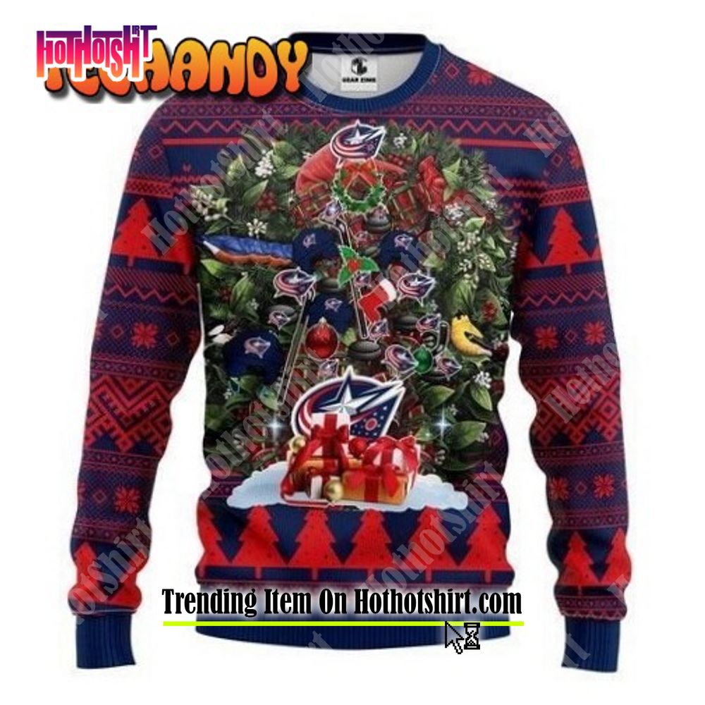 Columbus blue hotsell jackets ugly sweater