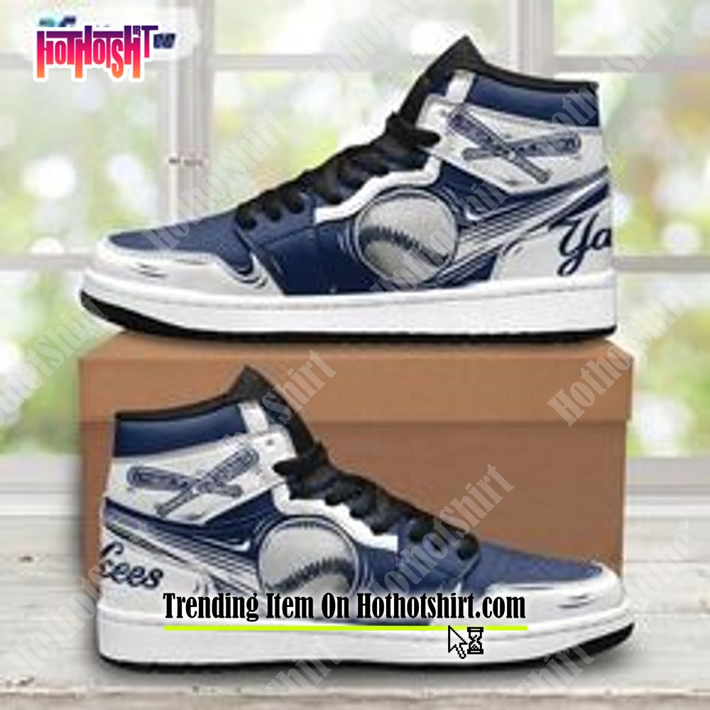 Custom MLB New York Yankees Nike Logo Jordan 1 High, Yankees Baseball  Sneaker Boots - Reallgraphics