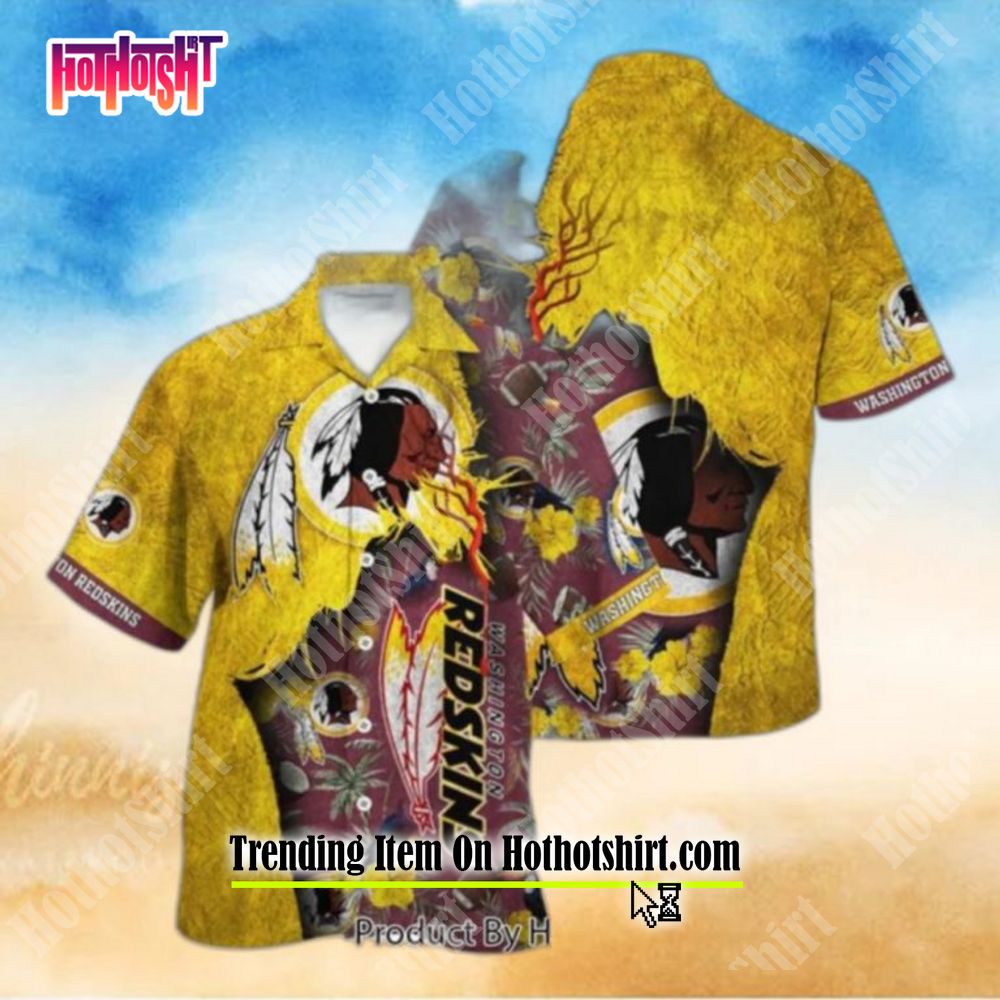 NFL Washington Redskins Hawaiian Shirt Holiday Pattern Logo Gift For Men  And Women Fans - Banantees