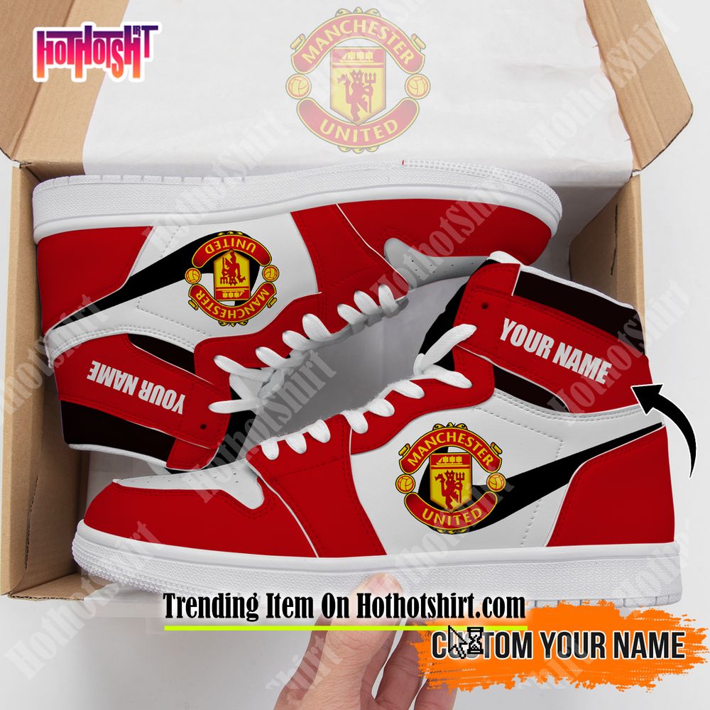 Manchester United Logo Custom Name Pattern 3D Max Soul Sneakers In Red And  Yellow Fans Gift Sports Shoes - Banantees