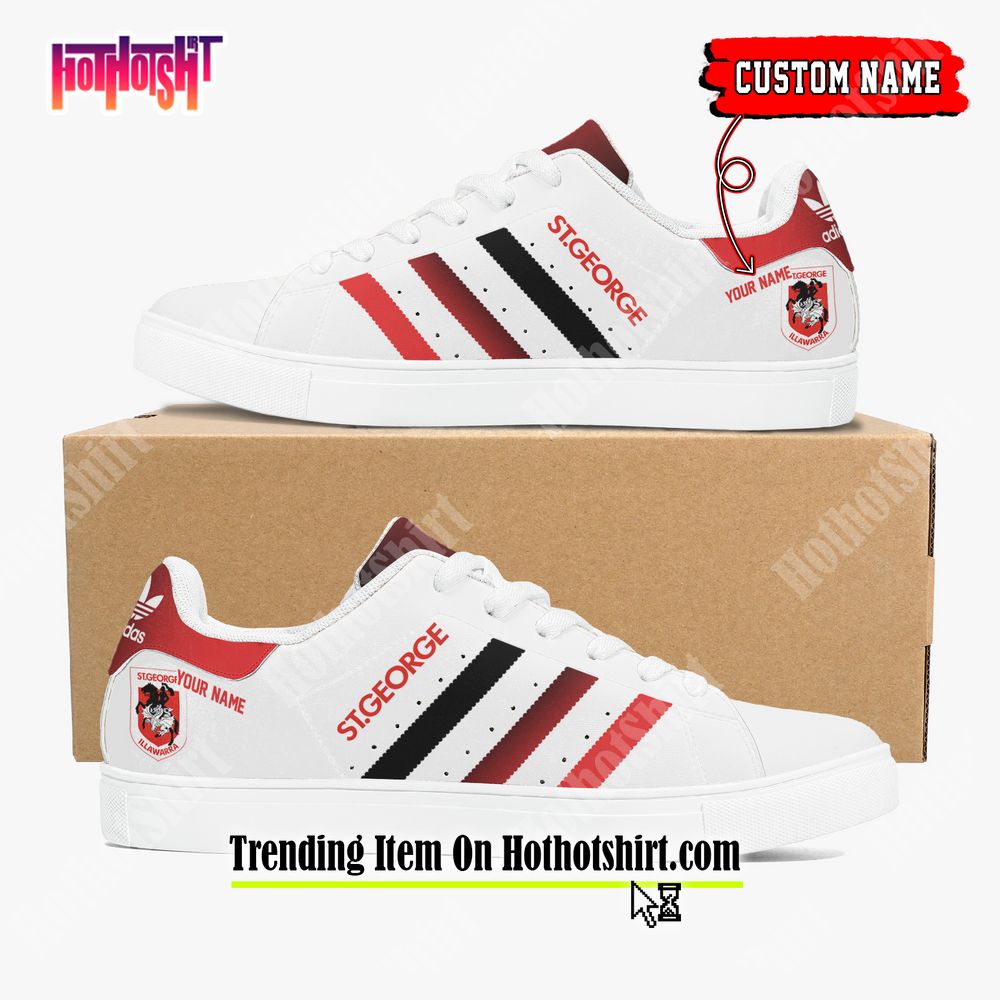 NRL St. George Illawarra Dragons Custom Name Adidas Stan Smith