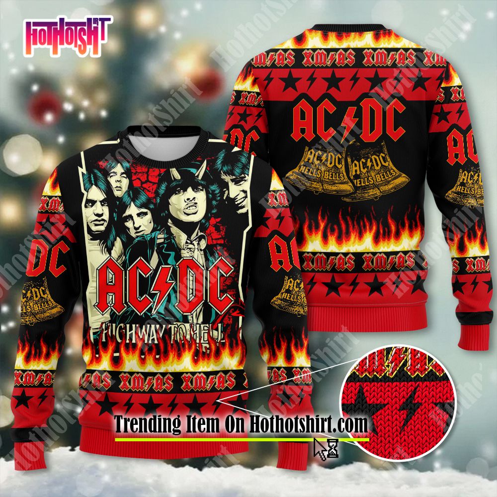 Ac dc ugly christmas sweater sale