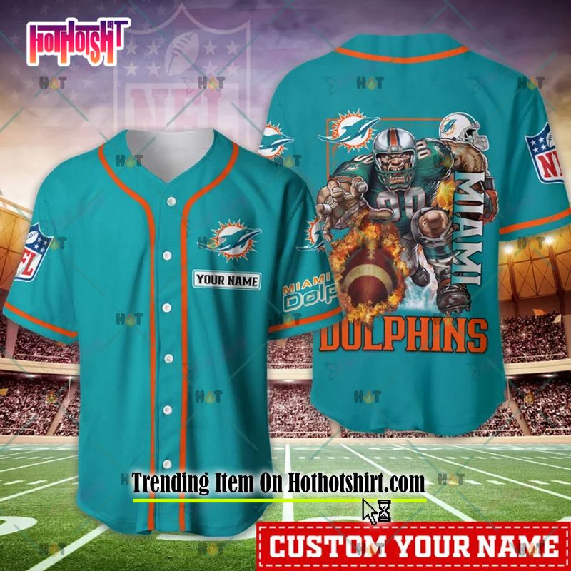 Miami dolphins clearance baseball jersey