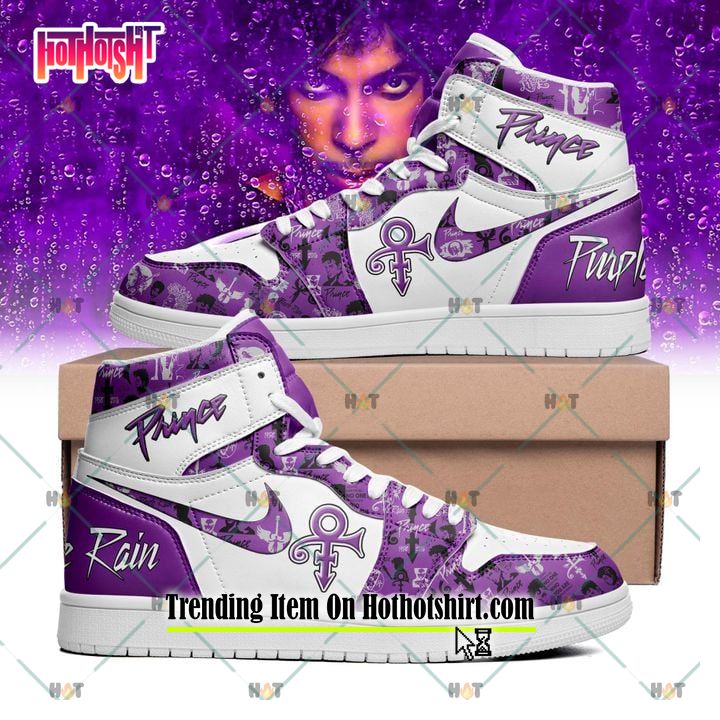 Purple store rain jordans