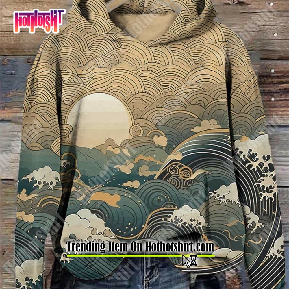 Waveprint hoodies clearance