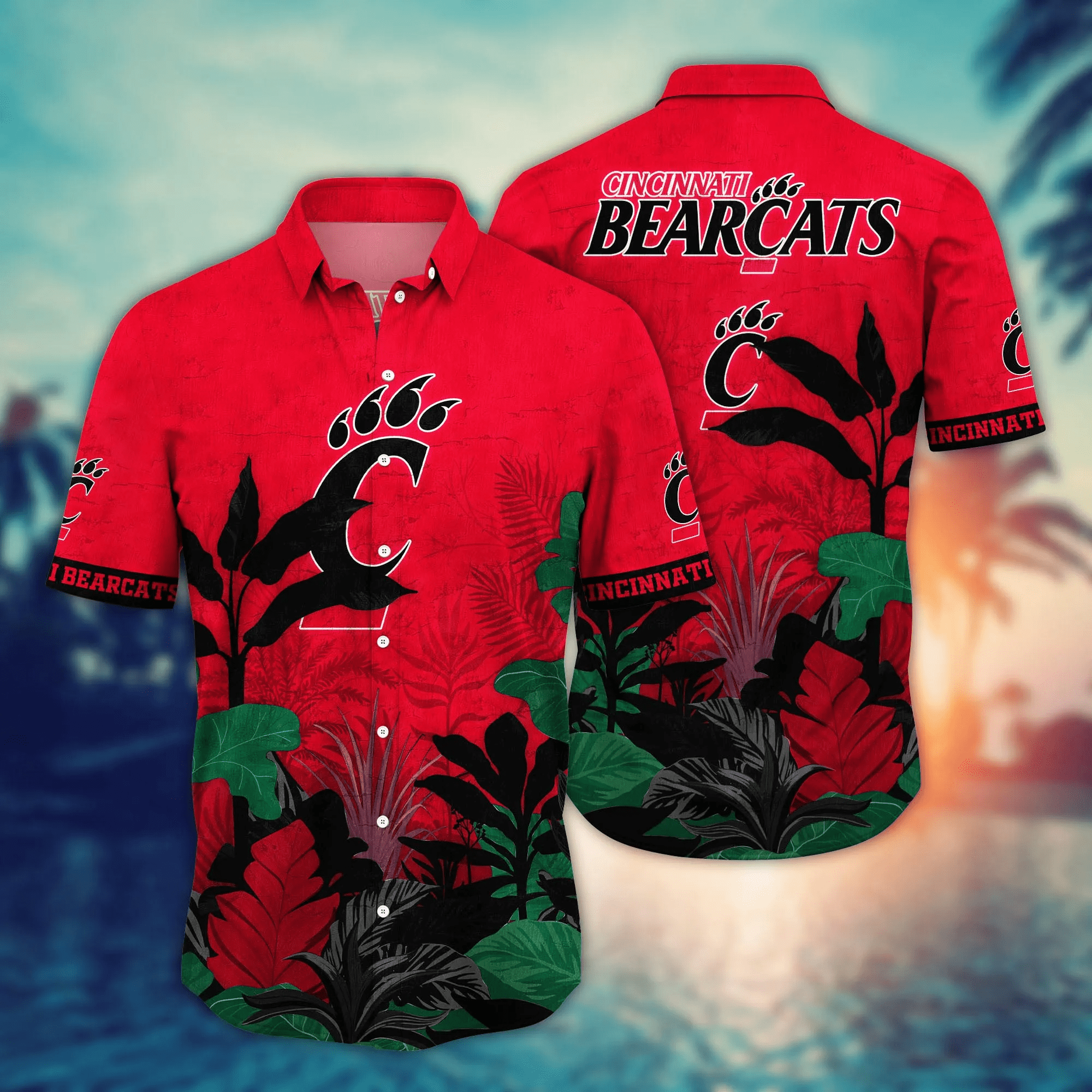 Cincinnati Bearcats NCAA Hawaiian Shirt Straw Hats Aloha Shirt